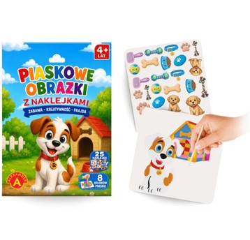 PIASKOWE MALOWANKI Z NAKLEJKAMI - DINOZAUR
