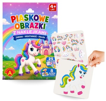 PIASKOWE MALOWANKI Z NAKLEJKAMI - JEDNOROŻEC
