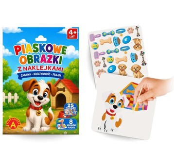 PIASKOWE MALOWANKI Z NAKLEJKAMI - PIESEK