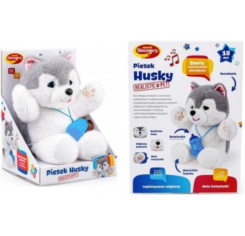 PIES HUSKY ZAMYKA/OTWIERA OCZY - DUMEL