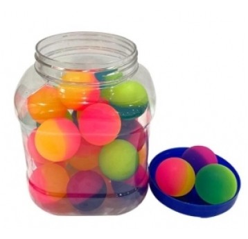 PIŁKA KAUCZUKOWA NEONOWA DWUKOLOROWA 4CM