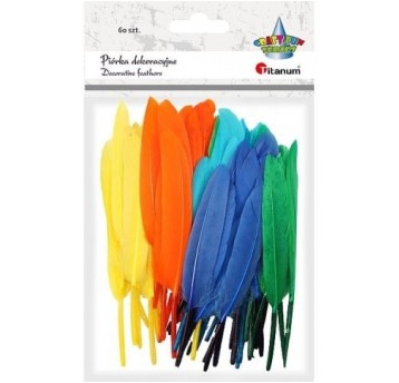 PIÓRKA KOLOROWE MIX 60 SZT.