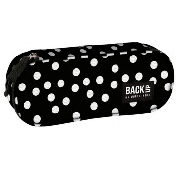 PIÓRNIK SASZETKA CZARNA BIAŁE KROPKI BACKUP 8 A 05