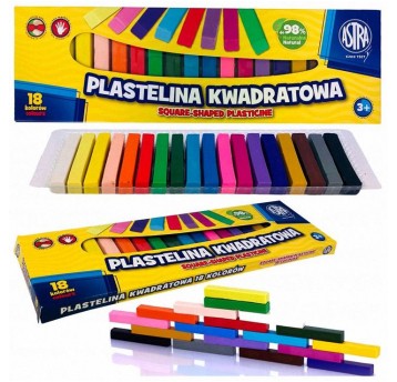 PLASTELINA 18 KOL KWADRATOWA ASTRA