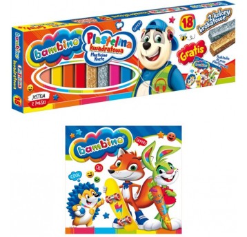 PLASTELINA 18 KOL KWADRATOWA BAMBINO