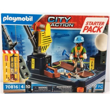 PLAYMOBIL 70816 PLAC BUDOWY Z WYCIĄGARKĄ LIN