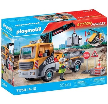 PLAYMOBIL 71750 CIĘŻARÓWKA BUDOWLANA Z DŹWIGIEM