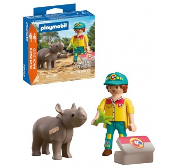 PLAYMOBIL 72025 STRAŻNIK LEŚNY Z NOSOROŻCEM