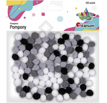 POMPONY 10MM SZARE MIX 120 SZT.