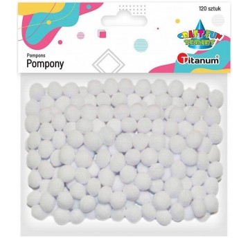 POMPONY 120 SZT. BIAŁE