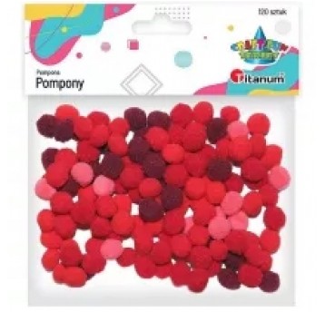 POMPONY 120 SZT. CZERWONE