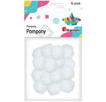 POMPONY 18MM 15 SZT. BIAŁE