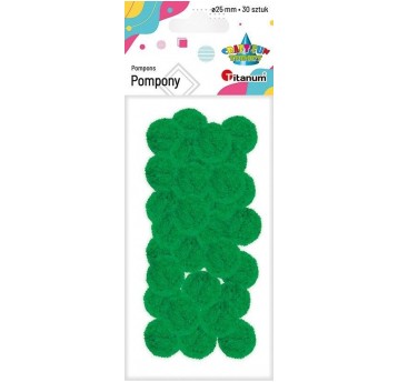 POMPONY 2,5CM ZIELONE 30 SZT.