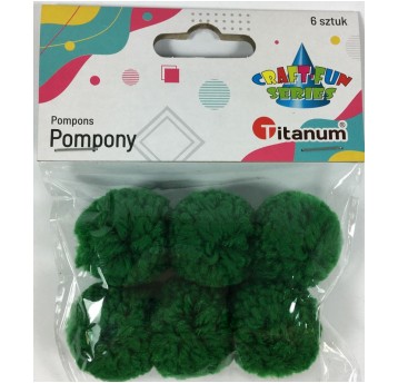 POMPONY 3CM 6SZT ZIELONE