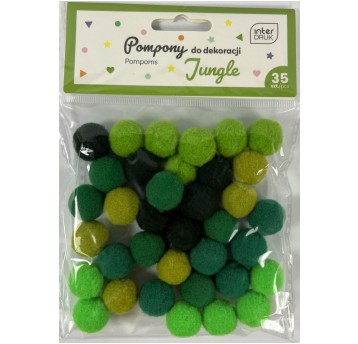 POMPONY DO DEKORACJI 35SZT JUNGLE