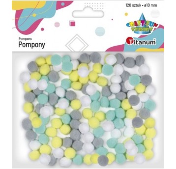 POMPONY PASTELOWE 10MM 120 SZT.