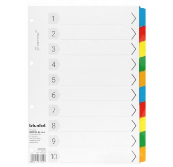 PRZEKŁADKI DO SEGREGATORA A4-10 LAMINOWANE BIURFOL