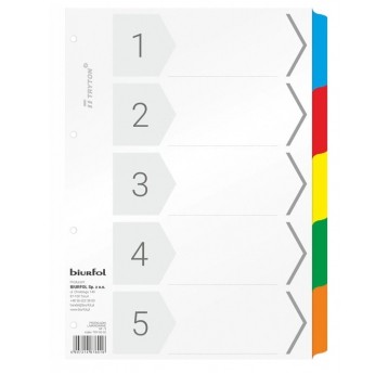 PRZEKŁADKI DO SEGREGATORA A4-5 LAMINOWANE BIURFOL