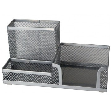 PRZYBORNIK NA BIURKO 20 CM SREBRNY