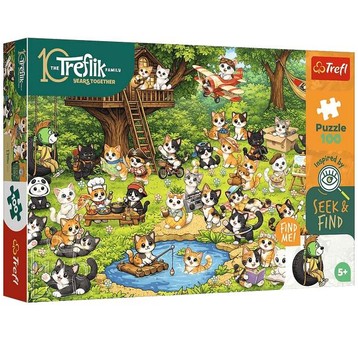 PUZZLE 100 EL TREFL SEEK&FIND KOCI ŚWIAT