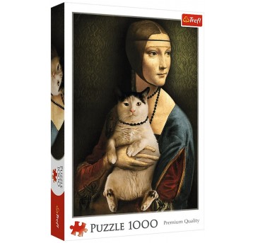 PUZZLE 1000 EL TREFL DAMA Z KOTEM