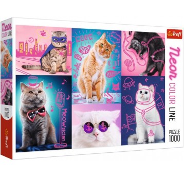 PUZZLE 1000 EL TREFL NEON SUPER KOTY