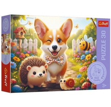 PUZZLE 30 EL TREFL DZIEŃ Z CORGIM