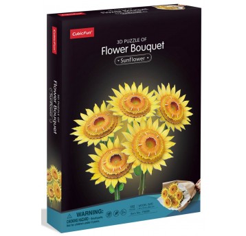 PUZZLE 3D BUKIET KWIATÓW DUŻY SŁONECZNIKI