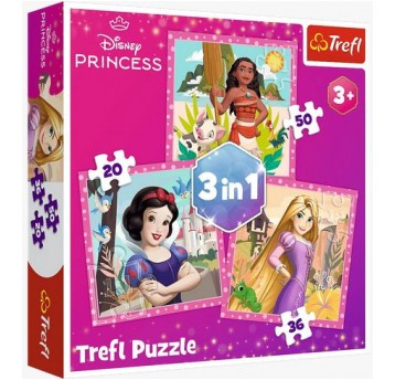 PUZZLE 3w1 TREFL PIĘKNE KWIATY VAIANA