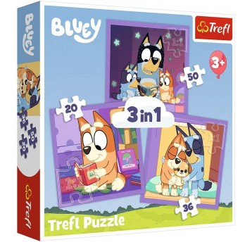 PUZZLE 3w1 TREFL POZNAJ BLUEY