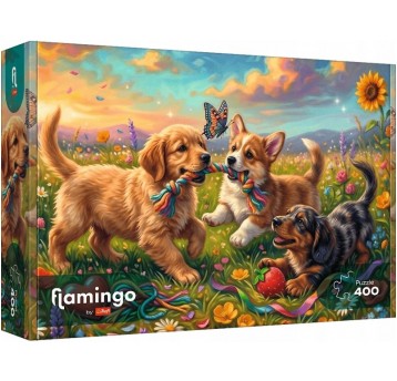 PUZZLE 400 EL TREFL FLAMINGO SZCZENIĘCE FIGLE