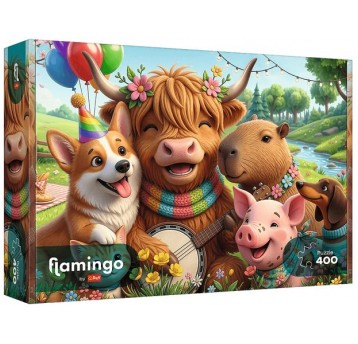 PUZZLE 400 EL TREFL FLAMINGO URODZINOWA EKIPA