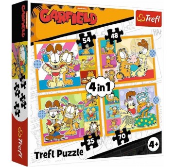 PUZZLE 4w1 TREFL GARFIELD KOCHA LAZANIĘ