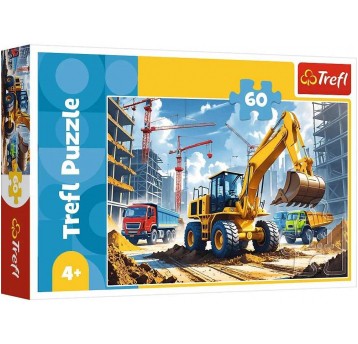 PUZZLE 60 EL TREFL TRAKTOR KOPARKO-ŁADOWARKA