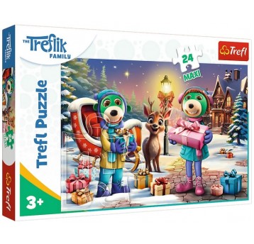 PUZZLE MAXI 24 EL RODZINA TREFLIKÓW ZIMOWY CZAS