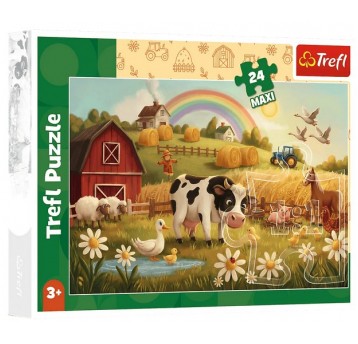 PUZZLE MAXI 24 EL TREFL KROWA NA FARMIE