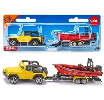 SIKU 1658 JEEP Z ŁODZIĄ