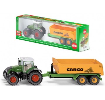 SIKU 1989 TRAKTOR FENDT Z PRZYCZEPĄ JOSKIN 1:50