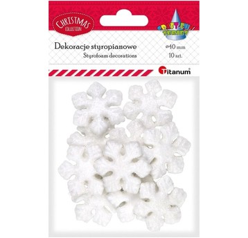 ŚNIEŻYNKI STYROPIANOWE BIAŁE 4CM 10 SZT.
