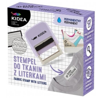 STEMPEL DO TKANIN Z LITERKAMI KIDEA