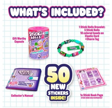 STICKI ROLLS 2 KAPSUŁA BRANSOLETKA I 50 NAKLEJEK