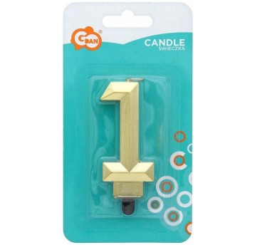 ŚWIECZKA CYFERKA DIAMENT ZŁOTA 1
