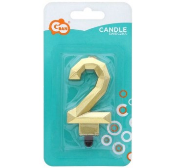 ŚWIECZKA CYFERKA DIAMENT ZŁOTA 2
