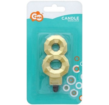 ŚWIECZKA CYFERKA DIAMENT ZŁOTA 8