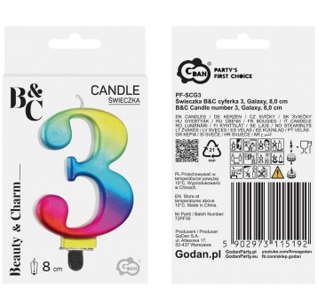 ŚWIECZKA GALAXY CYFERKA 3