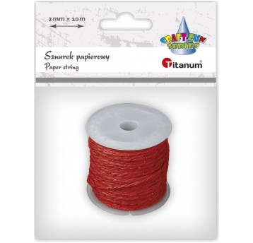 SZNUREK PAPIEROWY 10M CZERWONY