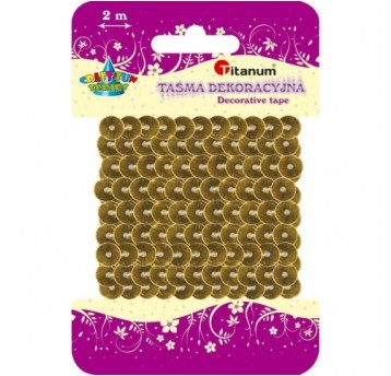 SZNUREK Z CEKINÓW 2M ZŁOTY