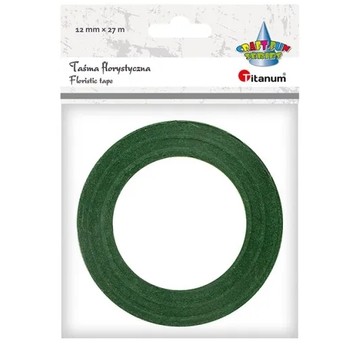 TAŚMA FLORYSTYCZNA 12MM/27 M ZIELONA