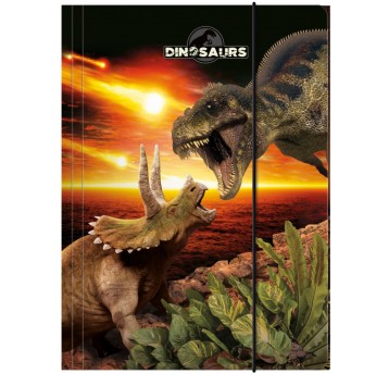 TECZKA Z GUMKĄ A4 DINOZAUR