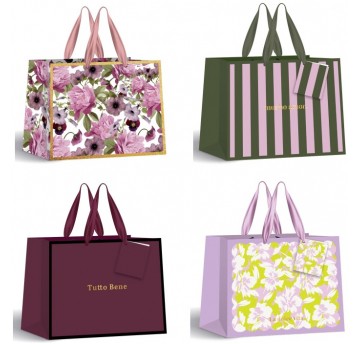 TORBA PREZENTOWA M ŚREDNIA POZIOMA GOLD INTERDRUK